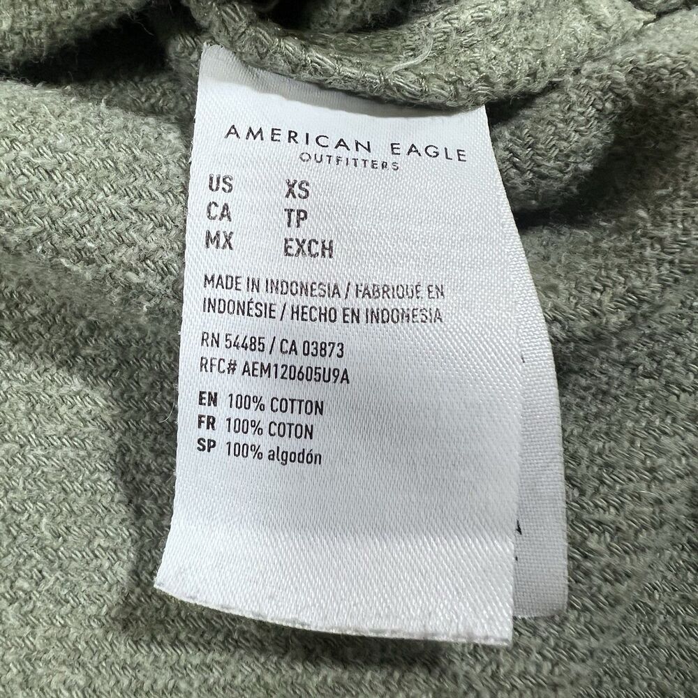 American Eagle Fleece Oversized Love Shacket Shirt Jacket Sage Green Women's XS - Picture 10 of 11